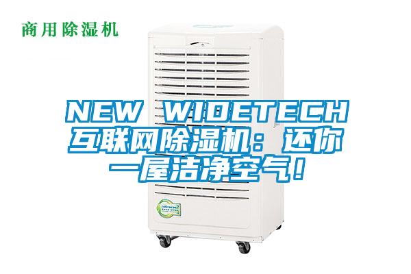 NEW WIDETECH互聯(lián)網(wǎng)除濕機(jī)：還你一屋潔凈空氣！