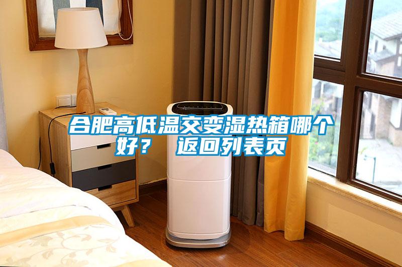 合肥高低溫交變濕熱箱哪個好？ 返回列表頁