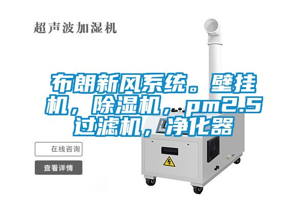 布朗新風(fēng)系統(tǒng)。壁掛機(jī)，除濕機(jī)，pm2.5過濾機(jī)，凈化器